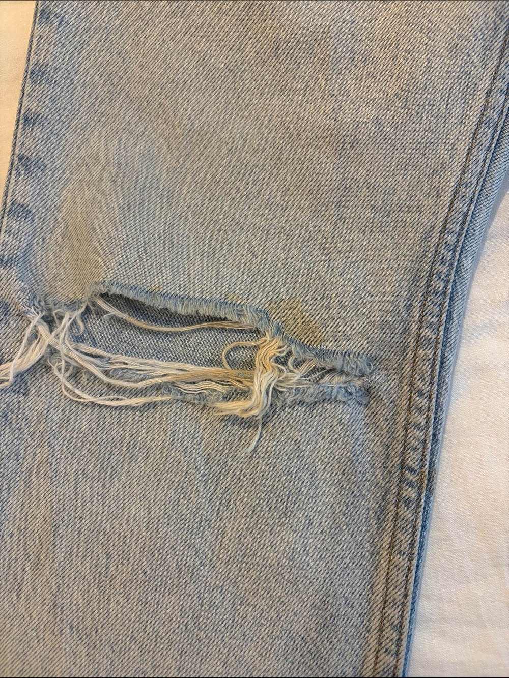 rag & bone Light Blue Straight Ripped Jeans - Picture 5 of 6